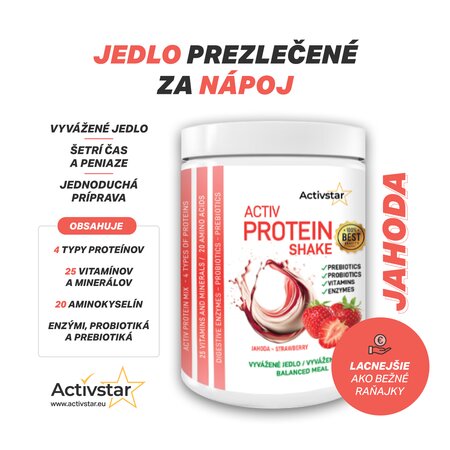 Activ Protein shake Fragola 480 g